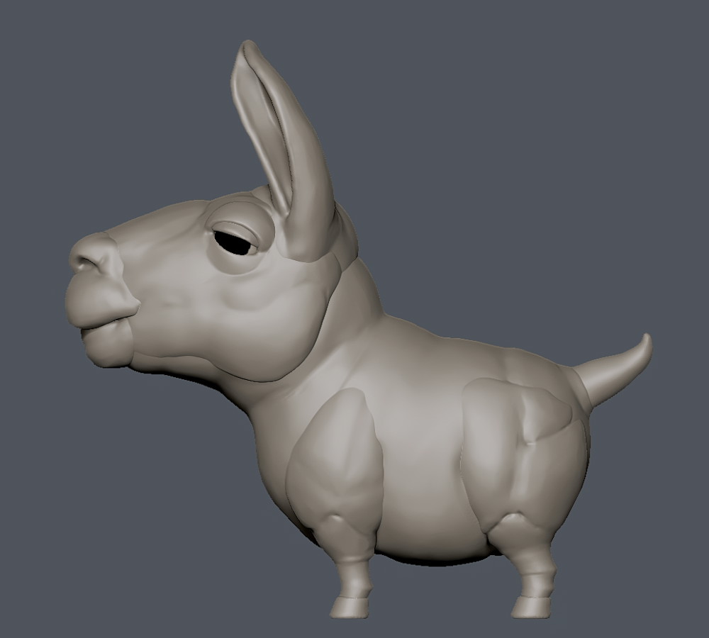 ぬんぬフィギュアの完成間近のモデリング画像。