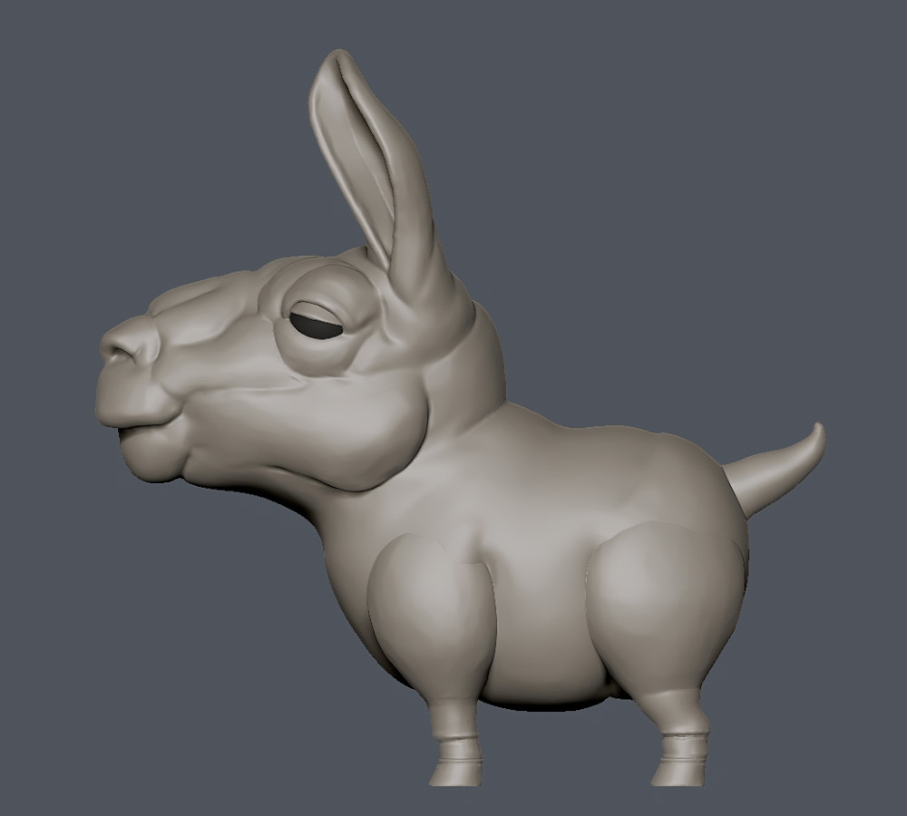 首の角度の変更中。3Dモデリング作業